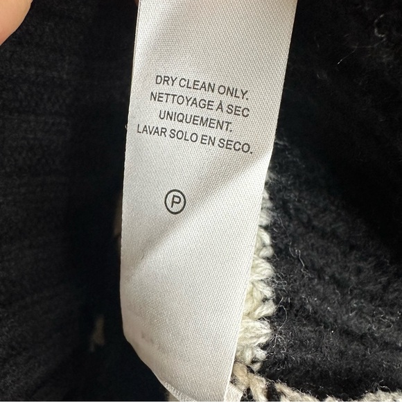 Splendid Women’s Knit Striped White/ Black Turtleneck Oversized Sweater Sz S - Picture 8 of 10